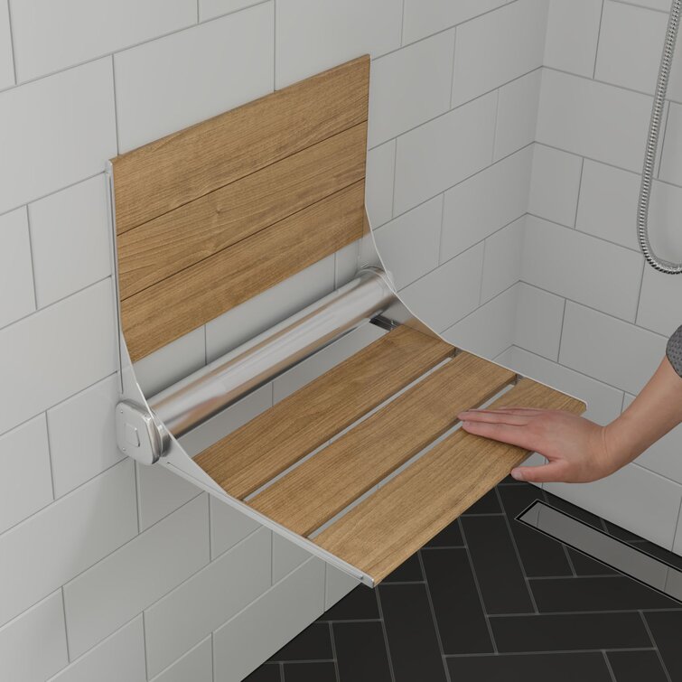 Teak foldable 2025 shower bench